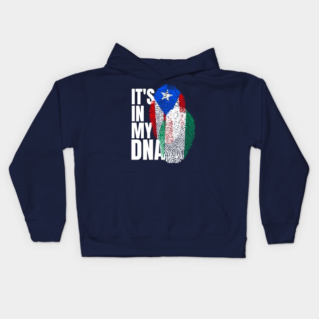 Puerto Rican And Nigerian Mix DNA Heritage Flag Gift Kids Hoodie by Just Rep It!!